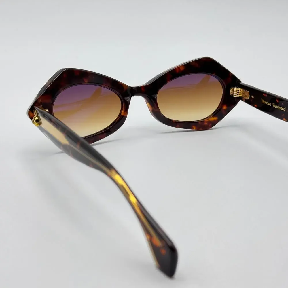 Vivienne Westwood Sunglasses VW5129 110 Havana Cat Eye Frame Brown Gradient Lens